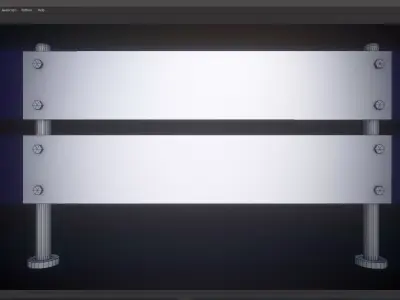 Free Road Barrier Variation 3 Low Poly PBR Game-Ready Asset Free low-poly 3D model