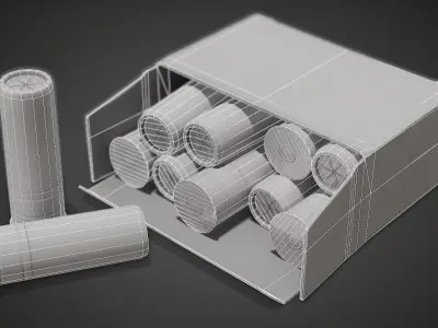 Shotgun shells - cartridges ammo - 3D VR AR game ready Low-poly 3D model