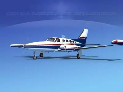 Cessna 414 Chancellor V08 3D model