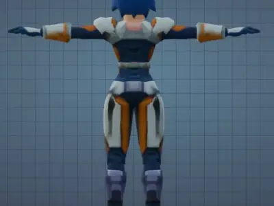 Retro Sci-Fi Character Low-poly 3D model