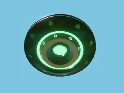 Spaceship UFO A1 - Green - Alien SciFi Vehicle Low-poly 3D model