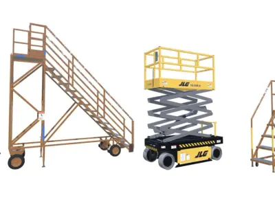 Aircraft Maintenance Ladders Collection Low-poly 3D model