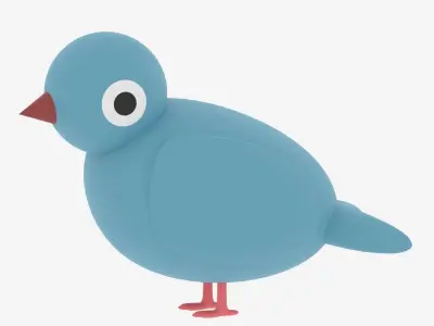 Cartoon Cute Bird 3D model