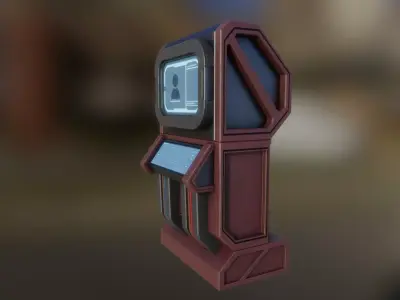 Sci-fi Computer console Low-poly 3D model