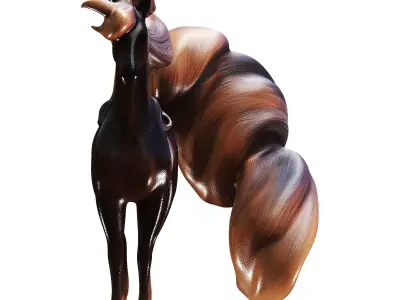 Horse statue Low-poly 3D model