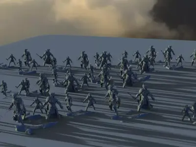 Big army Charging low res models 3D model