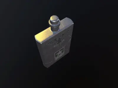 Military Bottle Game Ready Low-poly 3D model
