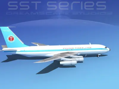 Boeing 707-320 SS Flying Tigers 3D model