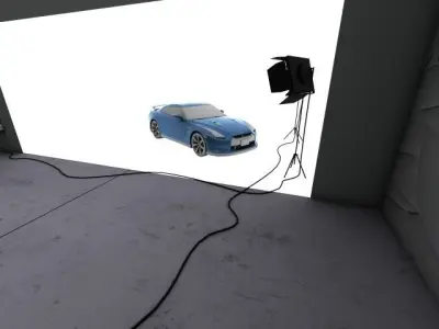 studio render 5 nissan gtr Low-poly 3D model