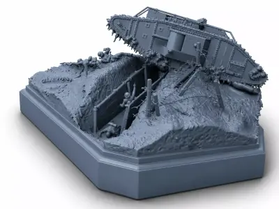 WWI Breakthrough Diorama STL Files  3D print model