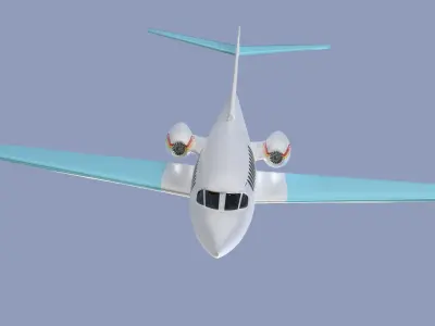 business jet Low-poly 3D model