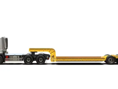 Generic Lowbed Semi-Trailer 4x18m 25 Tons 3D model