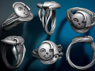 octopus ring giant squid ring Low-poly 3D model