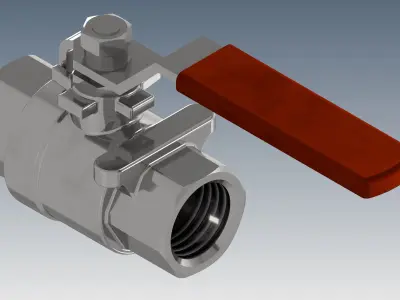 Ball valve 3D model