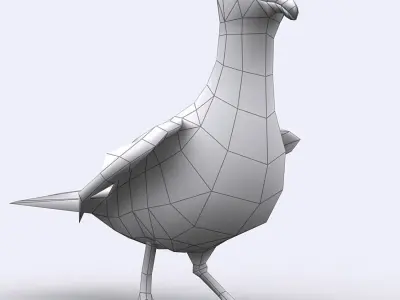 3DRT - Seagull Low-poly 3D model
