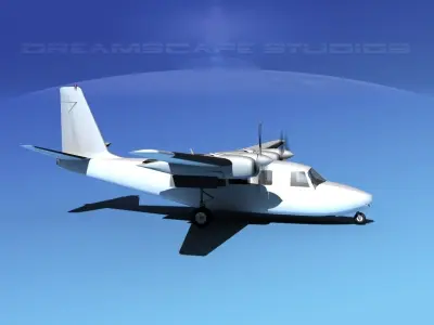 Aero Commander 560 Bare Metal 3D model
