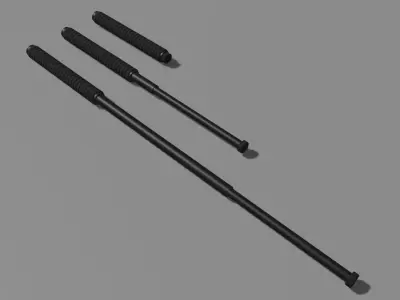 Black Folding Expandable Baton For Self Defense Free 3D model Free 3D model