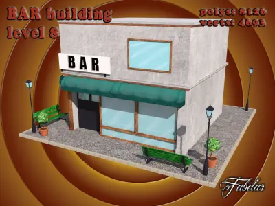 BAR level Low-poly 3D model