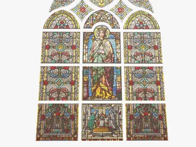 Stained Glass Low-poly 3D model