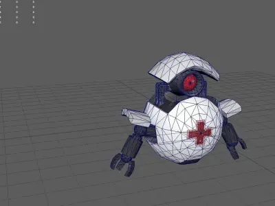 Medic bot Free low-poly 3D model