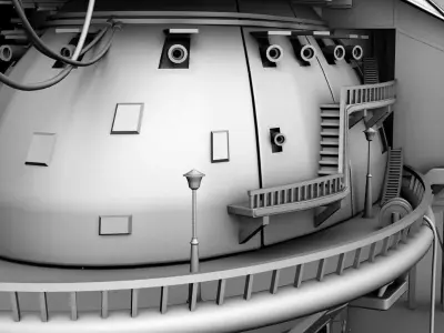 Ship Concept Digital art Low-poly 3D model