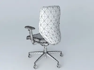 Simple red office chair  Free 3D model
