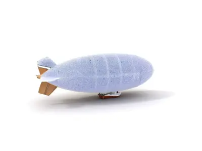 Vintage Wooden Zeppelin model pack Low-poly 3D model