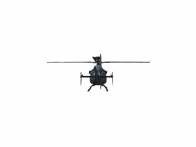 Square Crop Of Helicopter Flying In Sky 3d Render 3D model
