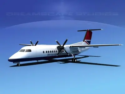 DeHavilland DHC-8-Q300 British Airways 3D model