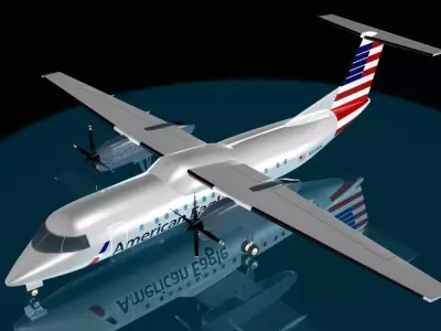 American Airlines dash 8-300 3D model