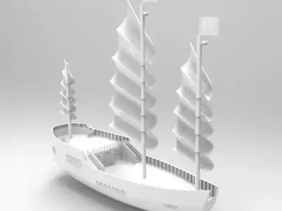 Wooden Chineese Junkboat 3D print model