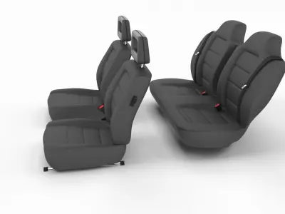 Generic Black Leather Car Seats 3D model