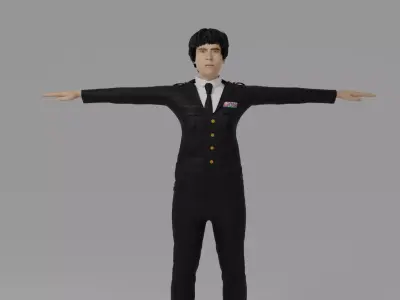 Commander Man Low-poly 3D model