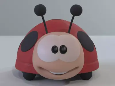 ladybug cartoon Low-poly 3D model