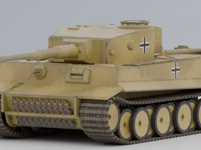 Tiger 1 - PzKpfw VI - WW2 Heavy Tank Low poly 3D model Low-poly 3D model