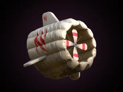 Solarpunk Airborne Wind Turbine 3D model