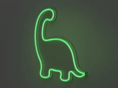Dinosaur - Neon Sign 3D model
