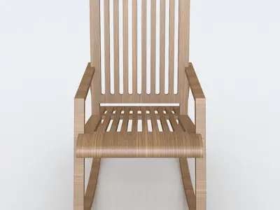 Wood Rocking Chair 3D Model Low-poly 3D model