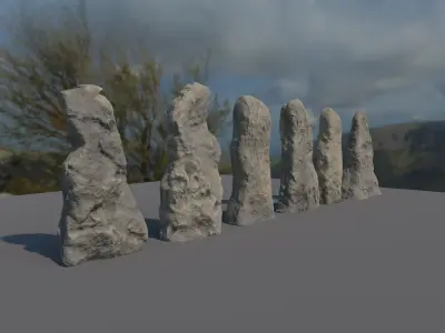 Monolith group of stones 3D model