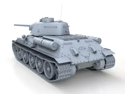 T-34-76 UZTM - Model 1943 - Soviet Medium Tank  3D model