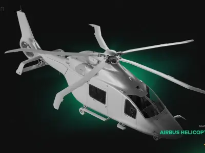 AirBus Helicopter H160 - Detailed Exterior and Interior 3D model