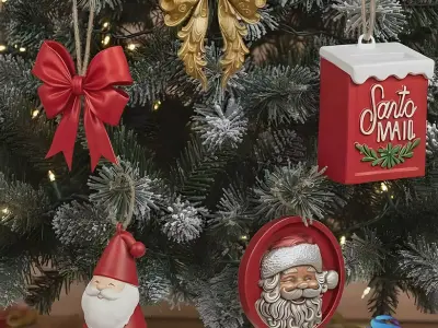 Christmas Tree Ornament 3D Set - Commercial License 3D print model