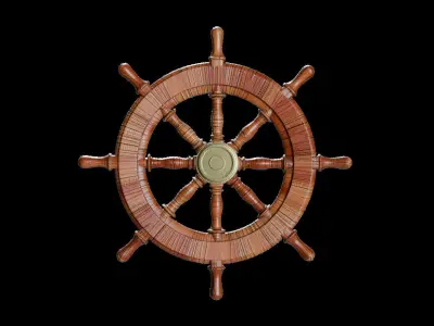 wooden-helm Low-poly 3D model