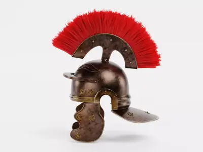 Aged Centurion Helmet - Roman Armor Equipment 3D model