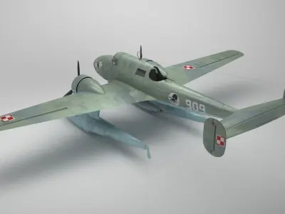 RWD-22 torpedo bomber Low Poly Low-poly 3D model