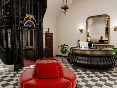 Hotel Entance Blender Scene - DAY and NIGHT Free 3D model