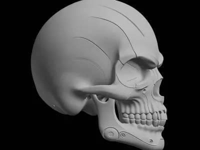 Cyber Skull Bust Model 3D print model