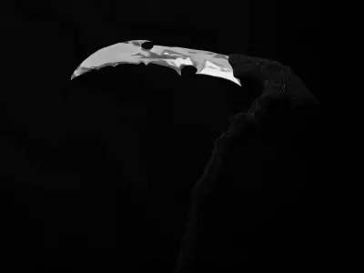 Stylized Black Scythe - Game-Ready Free low-poly 3D model