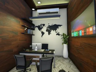 Small office Cabin Design Low-poly 3D model