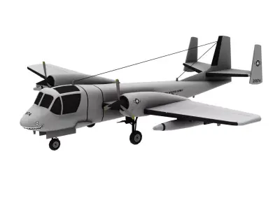 Lowpoly OV-1 Mohawk 3D Model Low-poly 3D model